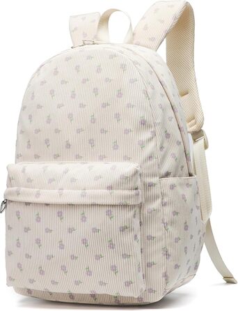 Шкільний рюкзак для дівчаток: легкий, з квітковим дизайном (фіолетовий). Підходить для школи, подорожей та ноутбука.
