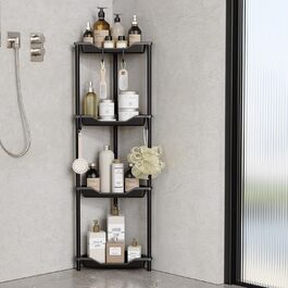 Дзеркальна поличка для душу Orimade (4 шт.) з нержавіючої сталі, кутова, чорна