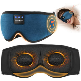 Маска для сну з навушниками Musicozy 3D Bluetooth, повна затемнення, для сну, подорожей, відпочинку, медитації (Цянова)