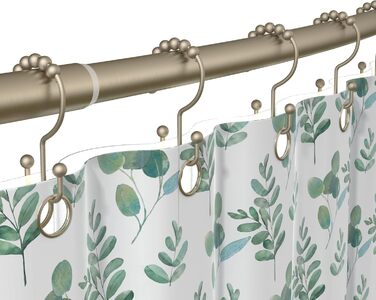 Регульована душова штанга з кільцями для душу (12 шт.) - 107,7-182,9 см, для ванної, гардеробної, кухні, з кріпленням, хром (сатиновий нікель)