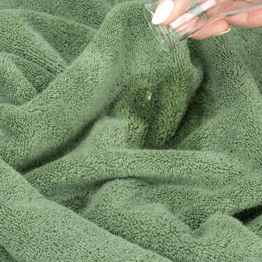 Набір рушників American Soft Linen Premium з турецької бавовни, готельна серія, 6 предметів (4 рушники для рук), шалфейний зелений