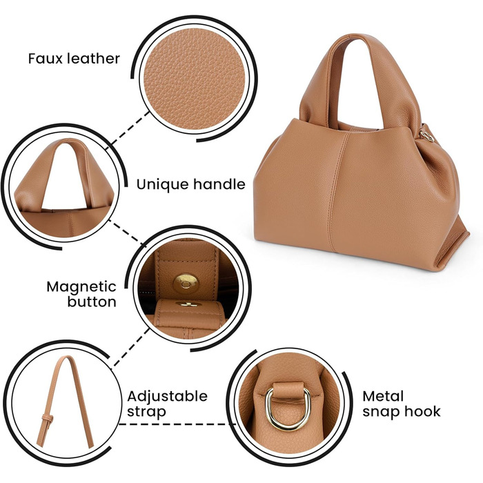 Сумка-клатч жіноча Cloud Pouch Bag коричнева міні: сумка через плече, ретро крос-боді з ремінцем