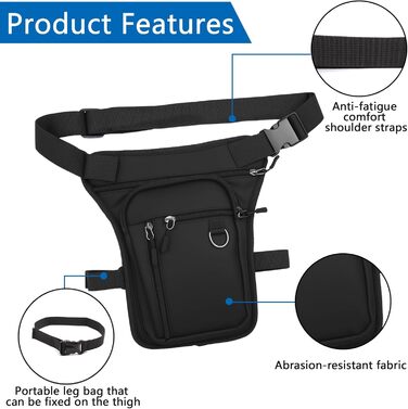 Водонепроникна нагрудна/стегнова сумка на ногу для мотоциклістів, чоловіків та жінок. Багато кишень, для кемпінгу, піших прогулянок, велоспорту та бігу.