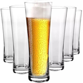 Склянки для пива Krosno Biergläser 500 мл, набір 6 шт. Універсальні склянки елегантного дизайну 