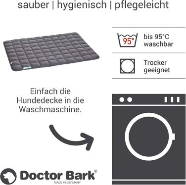 М'яка та якісна лежанка для собак Doctor Bark, розмір L, 100x80 см, сіра, для великих собак, міцна, для дому та вулиці, можна прати до 95°C