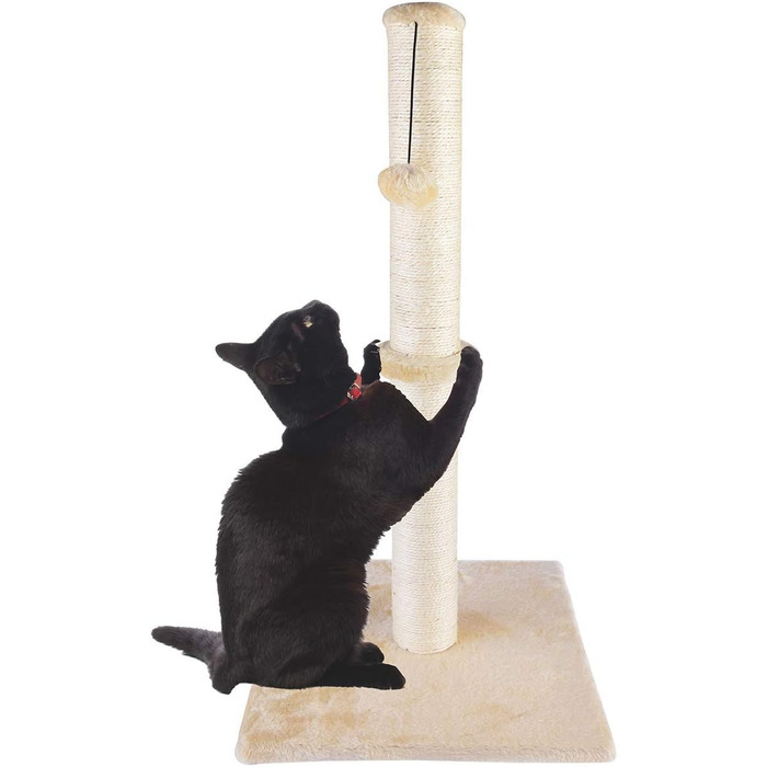 Котячий будиночок Dimaka 86,4 см: високий когтетоп з сизалю та інтерактивною іграшкою для котів