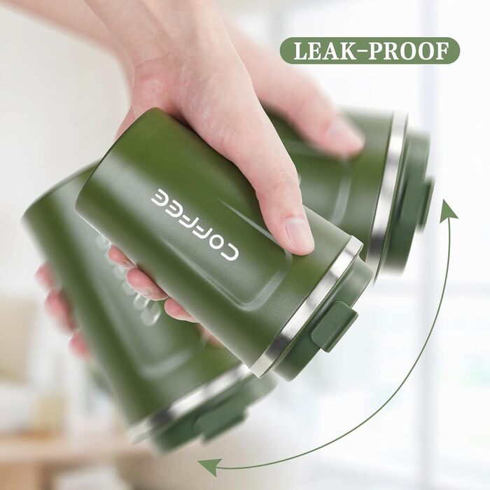 Термокружка Flintronic 510 мл з подвійними стінками, з нержавіючої сталі, з кришкою, для кави та чаю