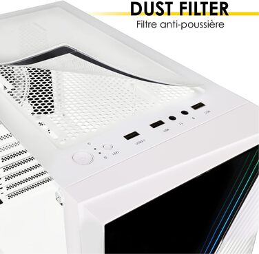 Корпус для ПК Empire Gaming Gamer Crystal ARGB – Білий, середній Tower ATX/Micro ATX/ITX з 3D-дзеркальним ефектом та RGB підсвічуванням