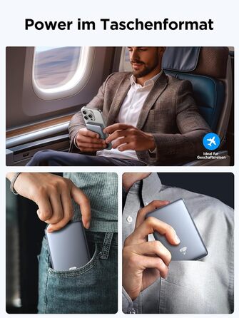 Power Bank MagSafe 5000mAh з бездротовою зарядкою 15W та USB-C, 20W PD, Gray - для iPhone, AirPods