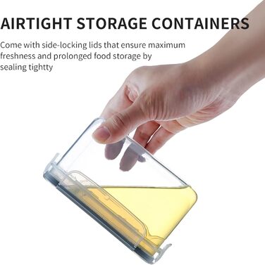 Набір контейнерів для їжі Hibisaws 12 шт. з кришкою, BPA-free, 100% герметичні, прозорі, 6 x 1L та 6 x 0.5L, для зберігання їжі та заморожування