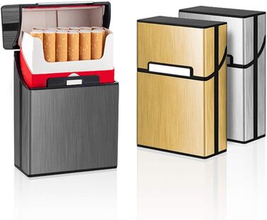 Алюмінієве етоі для сигарет (3 шт.) - сірий, золотий, срібний