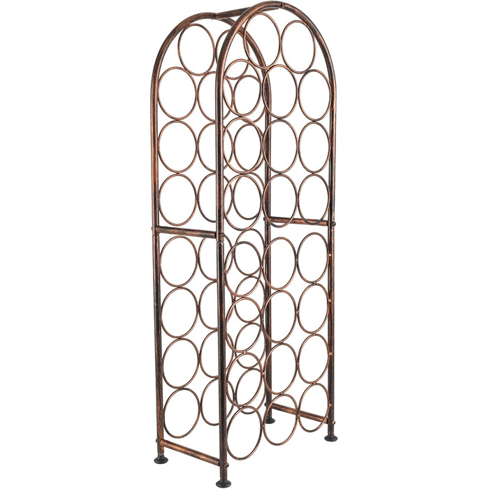 PAG Wine Rack Metal 23 Bottles Freestanding Floor Bottle Rack, Decorative Bottle Holder Stand for Kitchen/Floor/Bar, Antique Brown