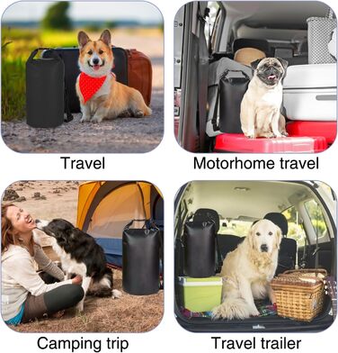 Велика переносна сумка для тварин, 15 л, чорна. Водонепроникна, для кемпінгу та походів.