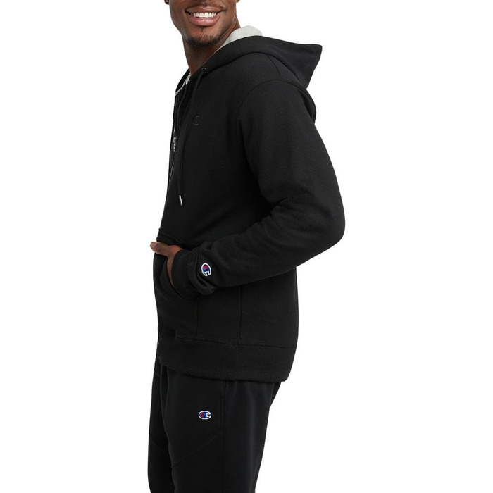 Спортивна чоловіча толстовка Champion Powerblend Fleece з логотипом C (кольори вже не виробляються), розмір 4XL, чорний колір