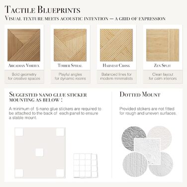 Акустичні настінні панелі Soon Global для звукоізоляції, декоративні поглинаючі панелі з дерева, 121,9 x 81,3 см, колір Блакитно-зелена аура