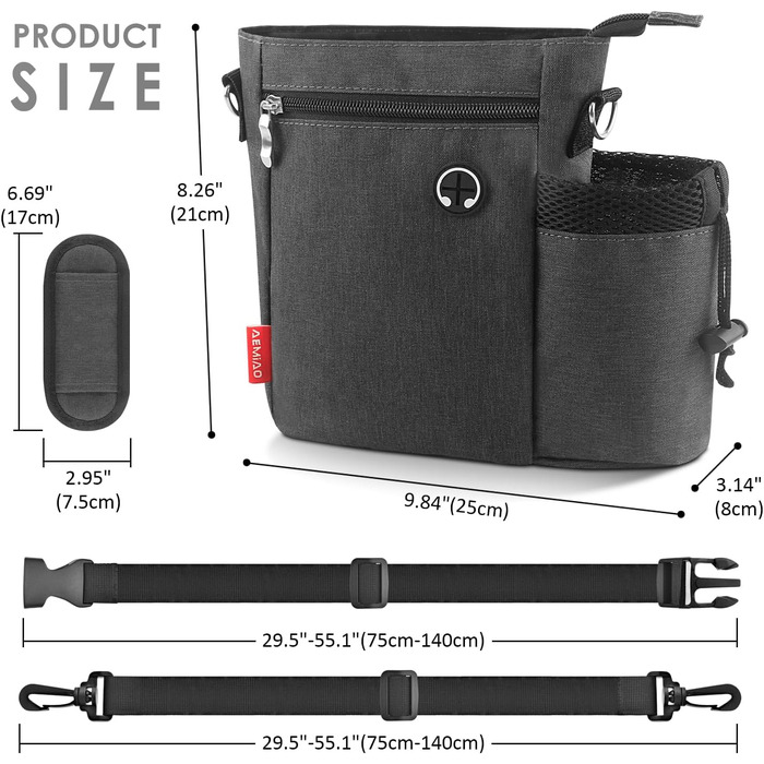 Сумка для собак Leckerlibeutels з пляшкою для води, контейнером для ласощів та відсіком для відходів