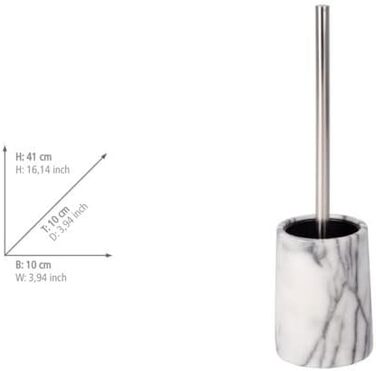 Набір для ванної кімнати WENKO Onyx Marmor: тримач для щітки WC, мармур, білий, 10 x 41 x 10 см