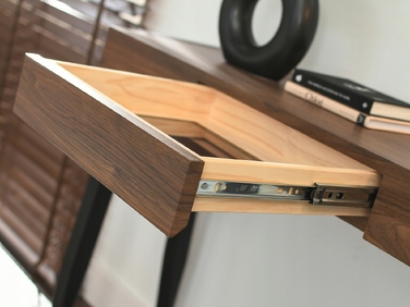 Консольний столик Mebel-Partner, чорний/горіх, напівглянцевий, 105 x 75 x 35 см