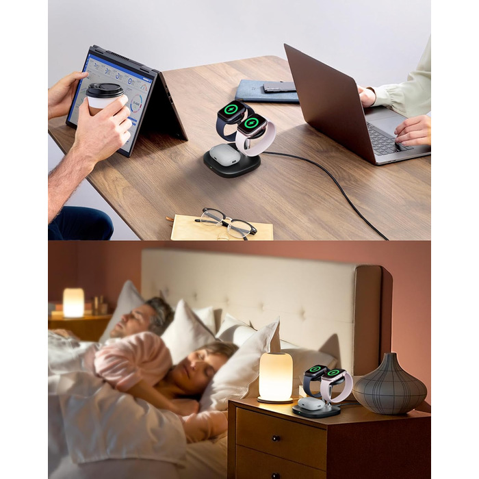 Зарядний пристрій SwanScout для Apple Watch 10/Ultra/9/8/7/6 та AirPods Pro (704A, 3.3W, чорний)