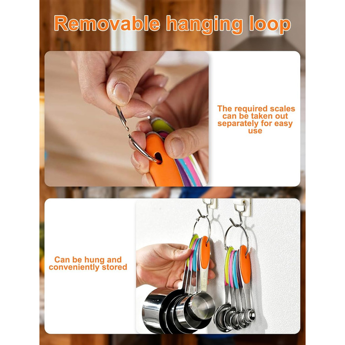 Набір мірних ложок та стаканів з нержавіючої сталі, 10 шт. – кольоровий набір для випічки та кухні, можна мити в посудомийній машині