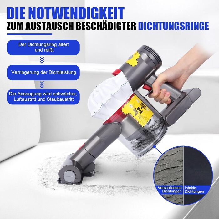 Dyson V11/V15/SV14/SV15/SV22 Large Dust Bin Replacement - Compatible with V7/V8 Lid & Filters