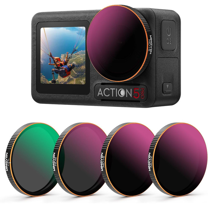 Набір фільтрів ND/CPL для DJI Osmo Action 5 Pro: CPL, ND8, ND16, ND32 (сумісний з Osmo Action 4/3)