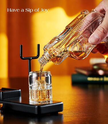 Colleague Mini Whiskey Decanter Set with Glasses for Men, Unique Anniversary Birthday Gift Ideas for Men Dad from Daughter, Cool Military Gift, Cool Liquor Dispenser for Bar Drinking Party