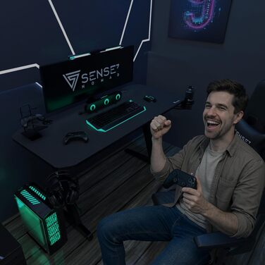 Ігровий стіл SENSE7 Ergonomic для ПК з поверхнею з вуглецевого волокна, 100x50 см, Basic