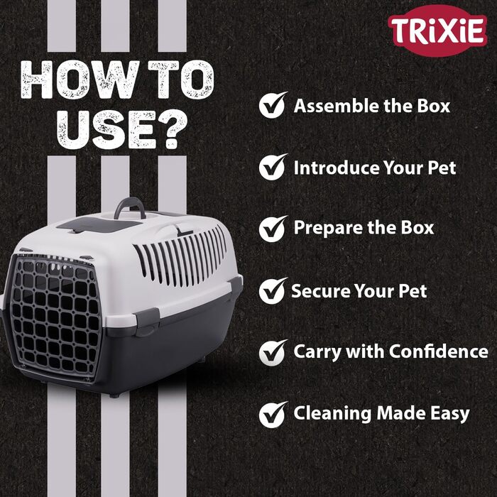 Транспортний бокс TRIXIE Capri 3 (S) – 40x38x61 см, сірий. Переноска для собак до 12 кг з металевою дверцятами та зручним ґратчастим верхом. 39831, темно-сірий/світло-сірий