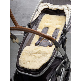 Універсальна овчина для дитячого візка Naturally Sheepskins, 75х30 см, натуральна лямка, дихаюча, елітна, тепла зимова підкладка, колір слонової кістки