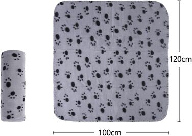 М'яка флісова підстилка для собак та котів Nobleza, 120 x 100 см, сіра