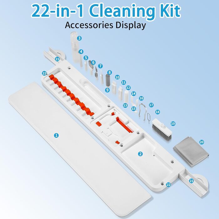 Набір для чищення техніки 22 в 1: клавіатура, навушники, планшети, телефони. З підставкою для зап'ястя