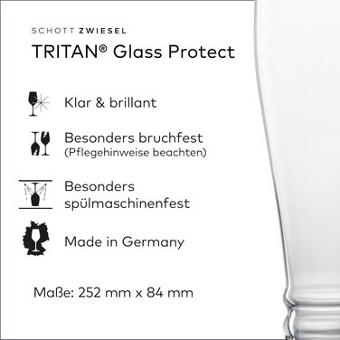 Пивний келих для пшеничного пива SCHOTT ZWIESEL Bavaria Beer Basic 0,5 л (набір 4 шт.) - кришталь Tritan, Німеччина