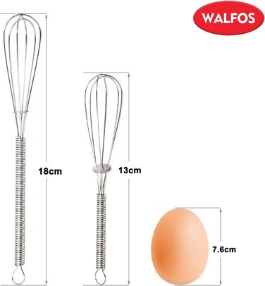 Віночок кухонний Walfos силіконовий (21.6 см, 25.4 см, 30.5 см) + нержавіюча сталь (13 см, 18 см) для збивання та перемішування