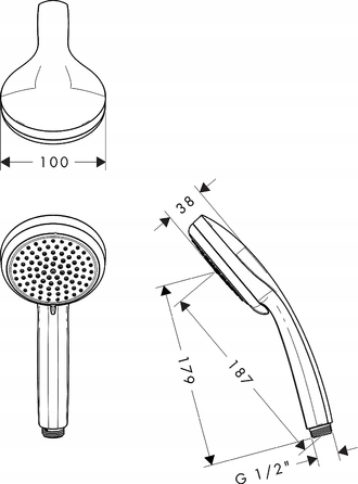 Душова лійка Hansgrohe Croma 100 Vario, 4 функції, хром
