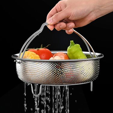 Димер для каструль, Ø14см: нержавіюча сталь 304, для приготування на пару, універсальний, підходить для каструль, сковорідок, мультиварки, швидкої каструлі, Instant Pot