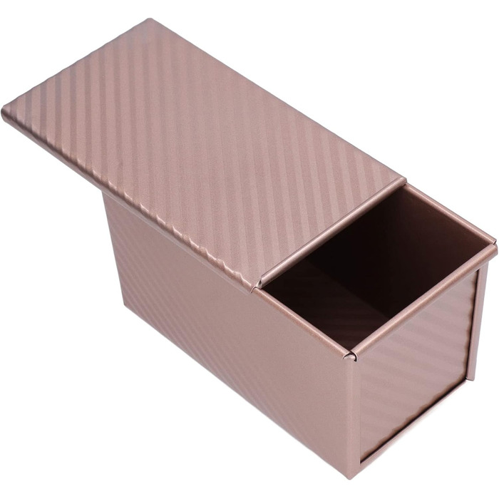 Loaf pan with lid, toast bread loaf pan, 21 x 12 x 11 cm rectangular Pullman bread toast mold, 450g dough loaf pan, Rose carbon steel non-stick toast bread pan baking molds