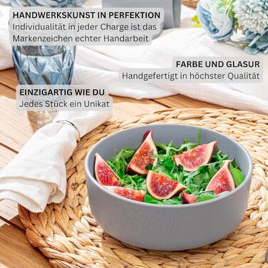 Набір посуду SÄNGER Steingut 12 предметів: 4 великі тарілки, 4 десертні тарілки, 4 глибокі тарілки (Schalen), VALUE COLLECTION (Leeds Sterling), кольоровий, стійкий до подряпин