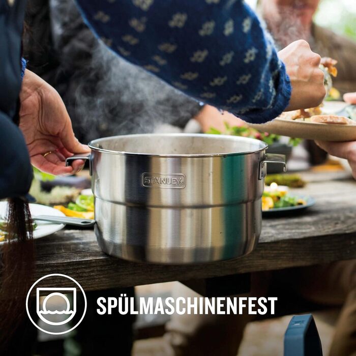 Набір кухонного посуду Stanley Adventure Full Kitchen Basecamp Kampingkochset 3,5L, 21 предметів, нержавіюча сталь, для кемпінгу та подорожей