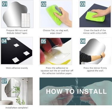 Круглий дзеркало на стіну без рамки 40 см, HD скло, сучасний дизайн. Самоклеючий, для ванної, вітальні, спальні, коридору.