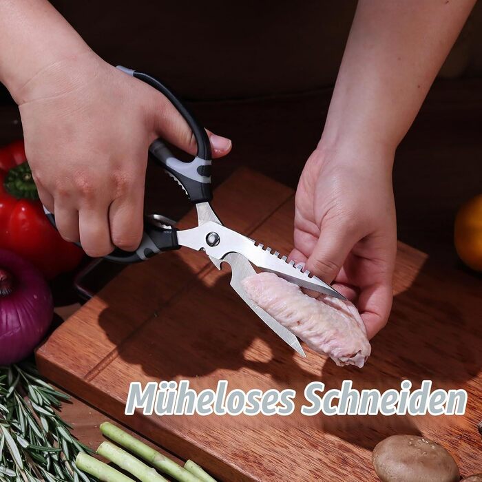 Кухонні ножиці для продуктів та м'яса, розбірні, придатні для посудомийної машини, чорні (у подарунковій коробці)