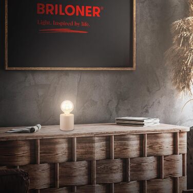 BRILONER Настільна лампа міні, ретро/вінтаж, кераміка, бежева, E27, 10W, для дому та офісу