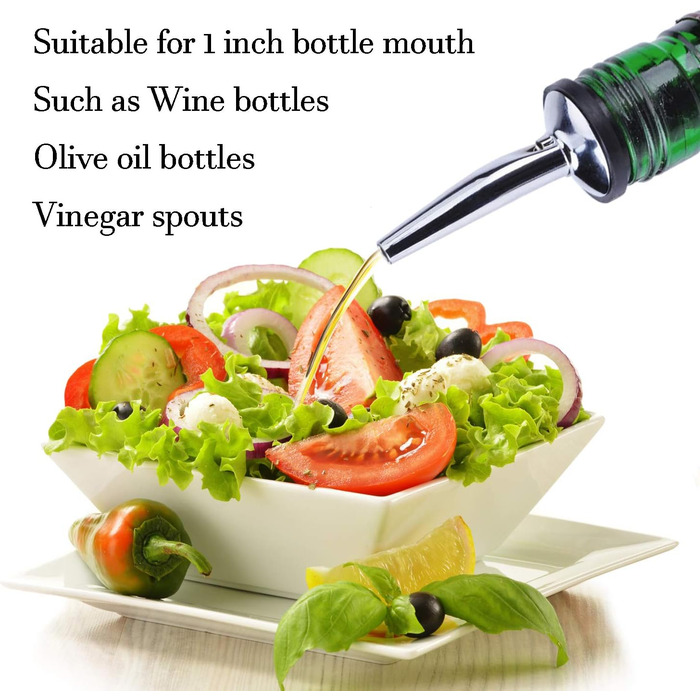 Виливник для оливкової олії LanMa, нержавіюча сталь, для лікеру, оцту, сиропу, олій, з нержавіючими тримачами (6 шт.)