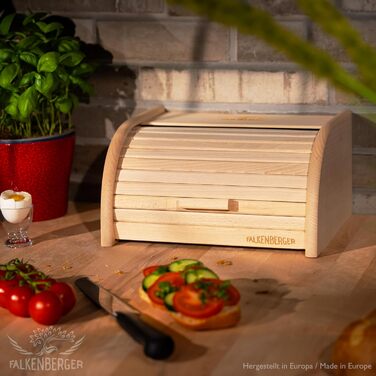 Бротоксина з бука, 32x25x16 см, з роликовим кришкою, ручна робота, натуральне дерево