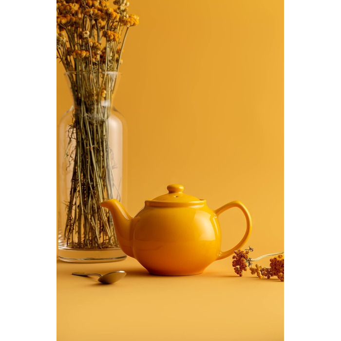 Price & Kensington English Teapot for 2, made from high-quality stoneware, teapot with glossy glaze, Rockingham, microwave and dishwasher safe, Vintage Teapot Maker (2 cups, Yellow)