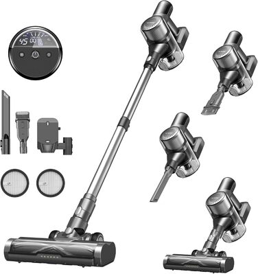 Бездротовий пилосос Ultenic U12 Tech Green Eye™ з акумулятором, 45000Pa, для твердих підлог, килимів та шерсті тварин, з автоматичним режимом та покращеною насадкою проти ковтунів