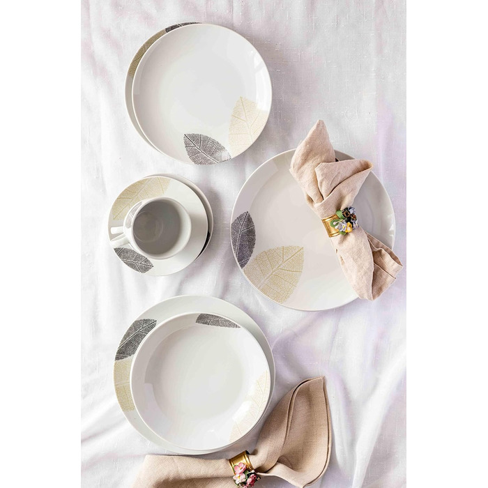 Сервіз MÄSER 931215 для 6 осіб, 30 предметів, білий порцеляновий посуд без обідків