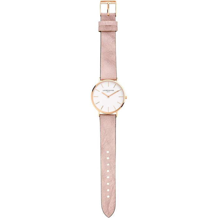 Жіночий годинник Liebeskind Berlin – 38 мм, кварцовий годинник з шкіряним ремінцем, водонепроникність 5ATM, стильний рожево-золотий колір