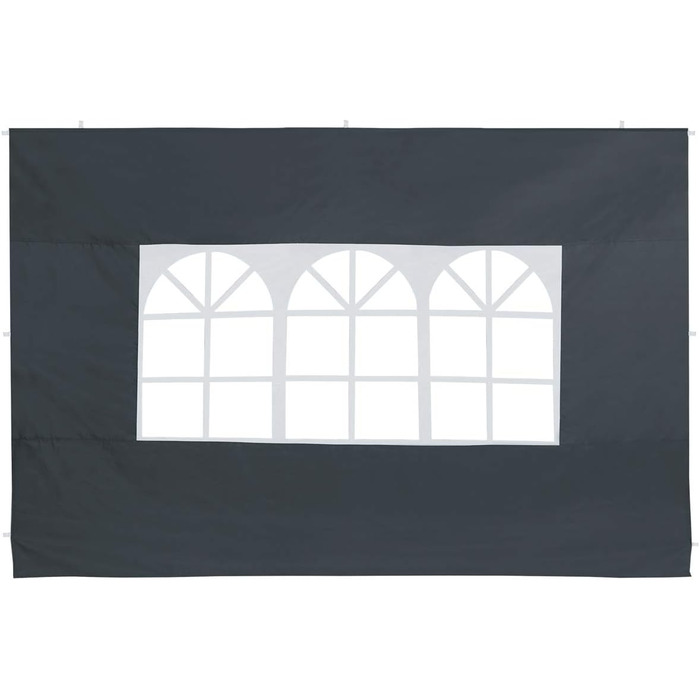 Deuba® 2-piece side walls, each 3x2 m (approx. 9.8 x 6.6 ft), water-resistant, side windows with zipper, tie-down straps, gazebo, pop-up tent, party tent, garden tent, anthracite, 6x3m