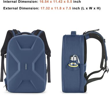 MOSISO Рюкзак для камери: DSLR, SLR, беззеркальні фотокамери, 15-16 дюймів, водонепроникний, з відділенням для штатива та ноутбука (Сталево-синій)